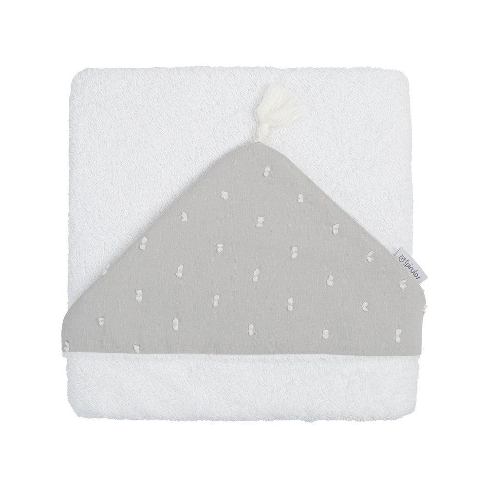 Toalla Bebé Dolce gris plumeti Bimbi Pirulos - Nanetes #